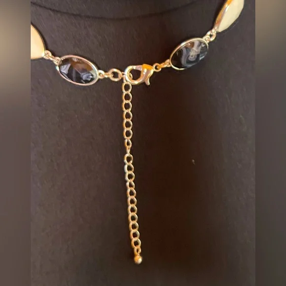 Vintage Black & White Glass Bead Adjustable Length Boho Necklace - Picture 5 of 9